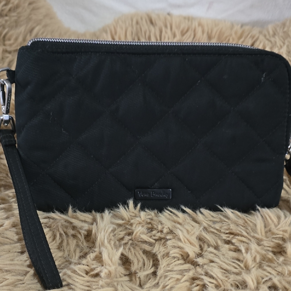 Vera Bradley Quilted Black Wristlet Clutch
